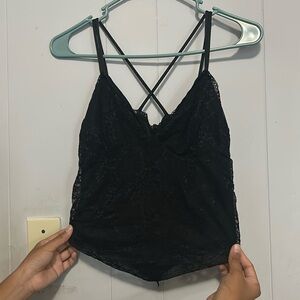 Elegant Black Lace Women's Top